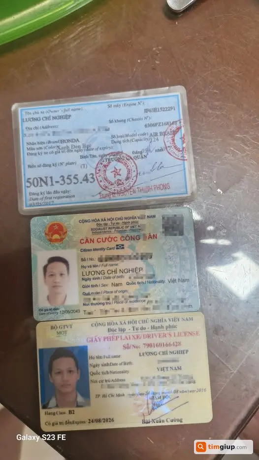 Nhặt Được Giấy Tờ Tùy Thân Tại Đường Mã Lò, Quận Bình Tân