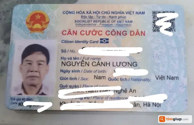 Tìm ví và giấy tờ tùy thân tên Nguyễn Cảnh Lương