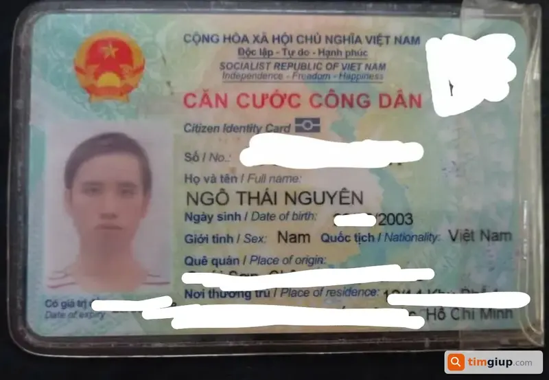 Tìm ví đánh rơi tại TP. Hồ Chí Minh tên Ngô Thái Nguyên
