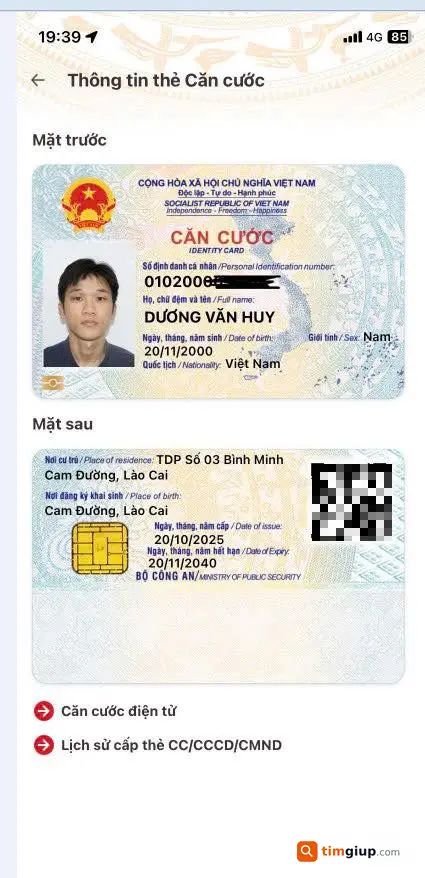 Tìm ví giấy tờ tên Dương Văn Huy rơi tại Hà Nội