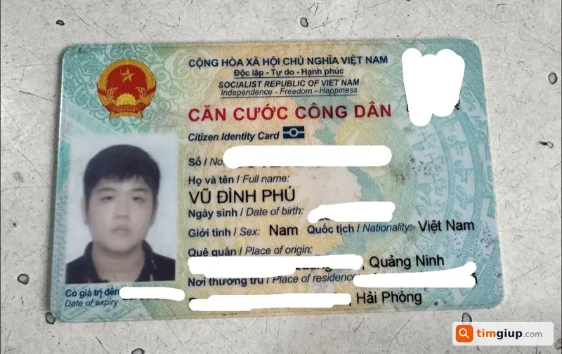 Tìm ví đen chứa giấy tờ tên Vũ Đình Phú tại Hải Phòng