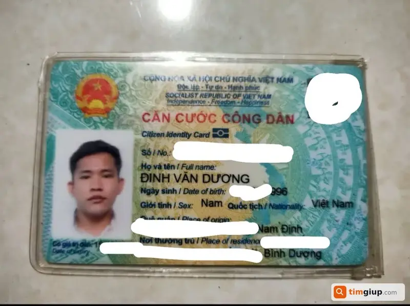 Tìm ví và giấy tờ tùy thân của anh Đinh Văn Dương tại Bến Cát