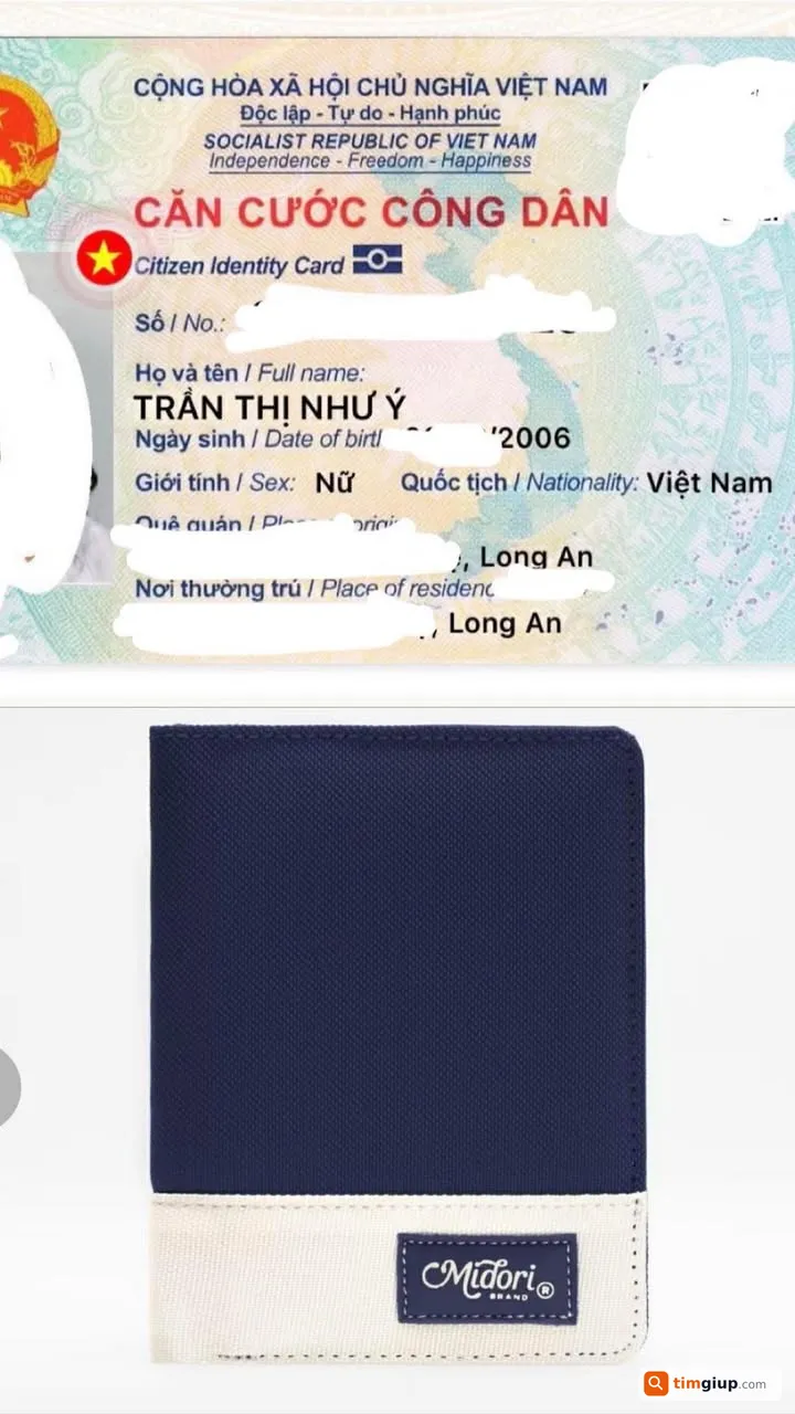 Tìm ví chứa giấy tờ tùy thân của Trần Thị Như Ý tại TP.HCM