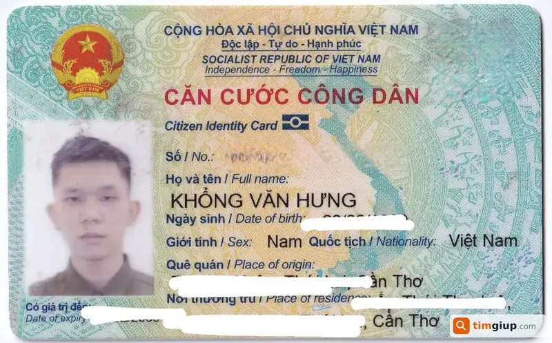 Tìm Căn cước công dân tên Khổng Văn Hưng tại Cần Thơ