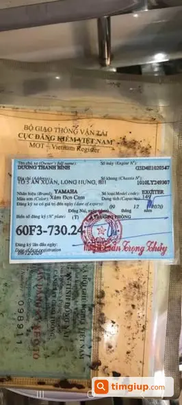Tìm Cà Vẹt Xe Bị Đánh Rơi, Liên Hệ Tại Khu Vực Thất Lạc