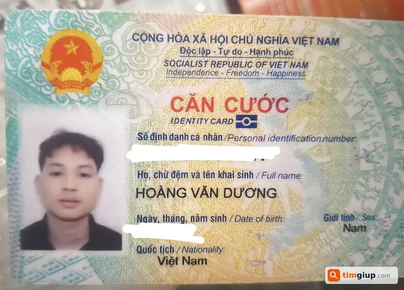 Tìm căn cước Hoàng Văn Dương 2001 rơi từ Trung Đồng Đội 4 đến Đội 10