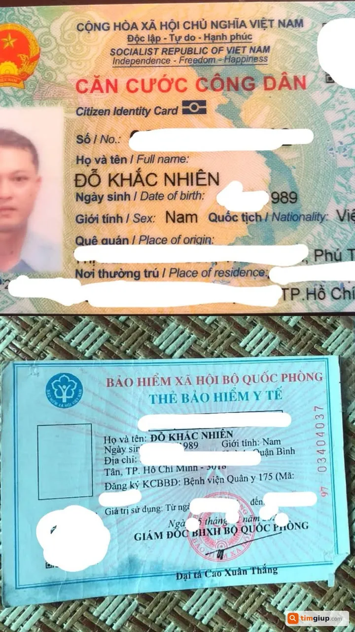 Tìm ví và giấy tờ tùy thân của anh Đỗ Khắc Nhiên tại TP.HCM