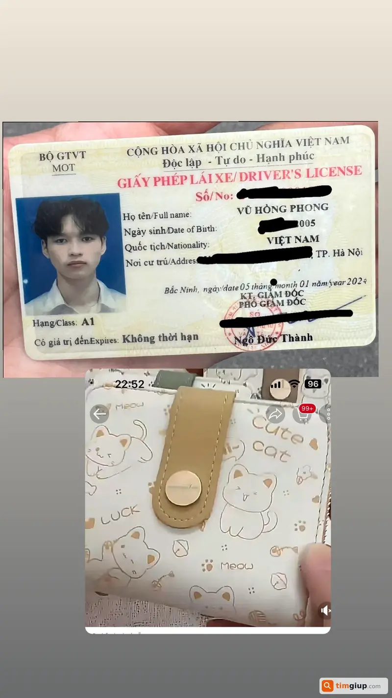 Tìm ví và giấy tờ tùy thân của Vũ Hồng Phong (2005) tại Hà Nội