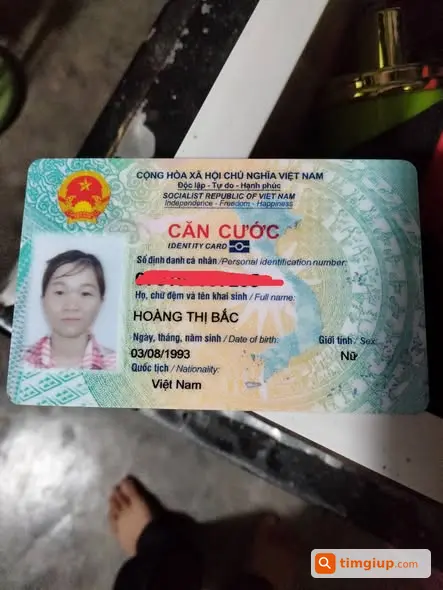 Nhặt Được Căn Cước Tên Hoàn Thị Bắc Tại Phường Lào Cai