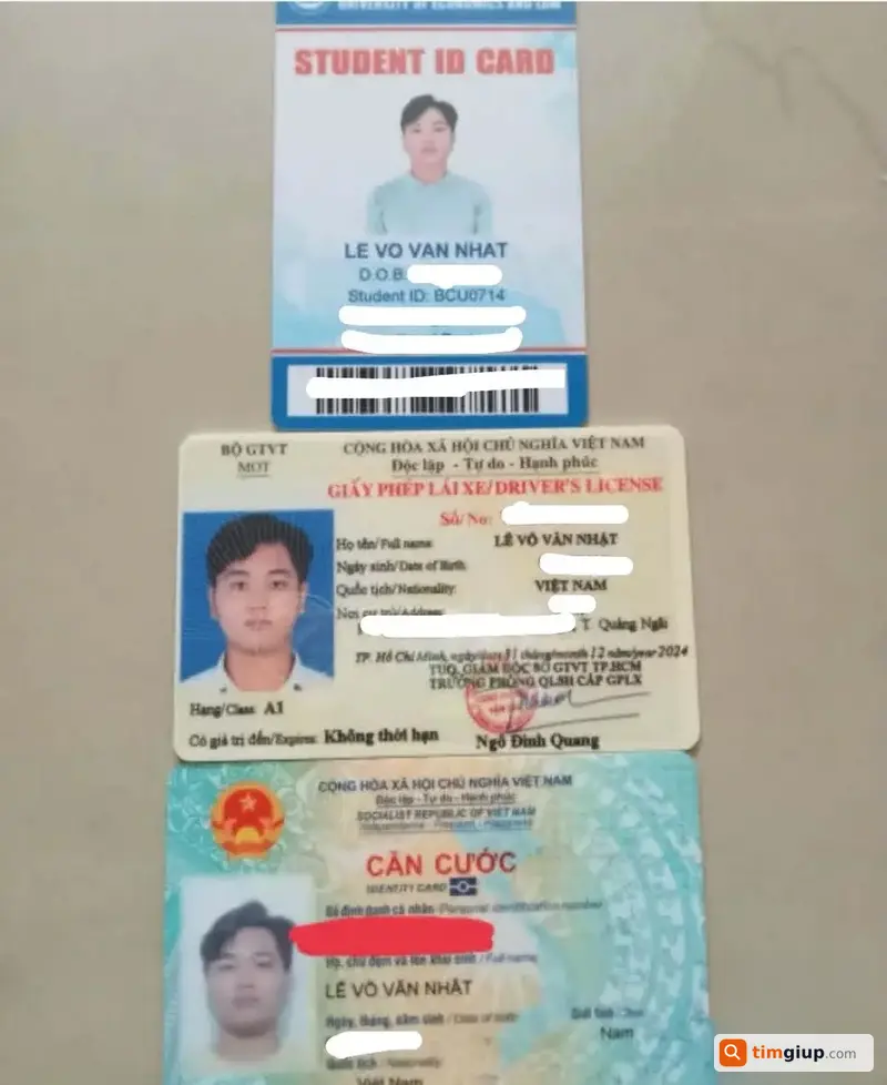 Tìm Ví Giấy Tờ Mang Tên Lê Võ Văn Nhật Tại Quận 7, Tp.hcm