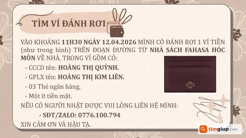 Tìm ví đánh rơi