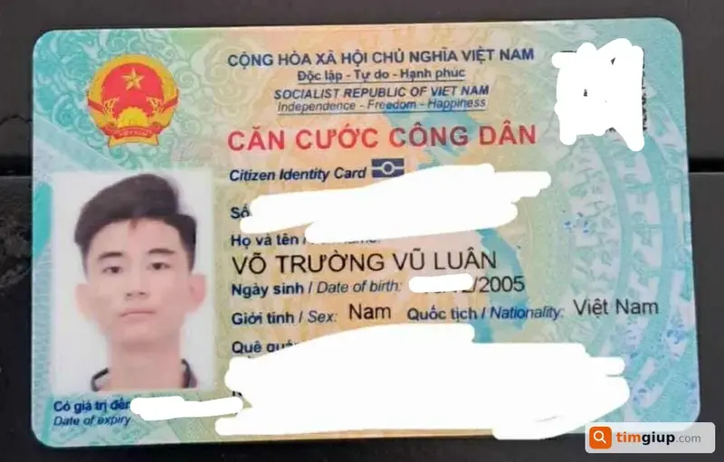 Tìm ví đánh rơi tên Võ Trường Vũ Luân tại Biên Hòa, Đồng Nai