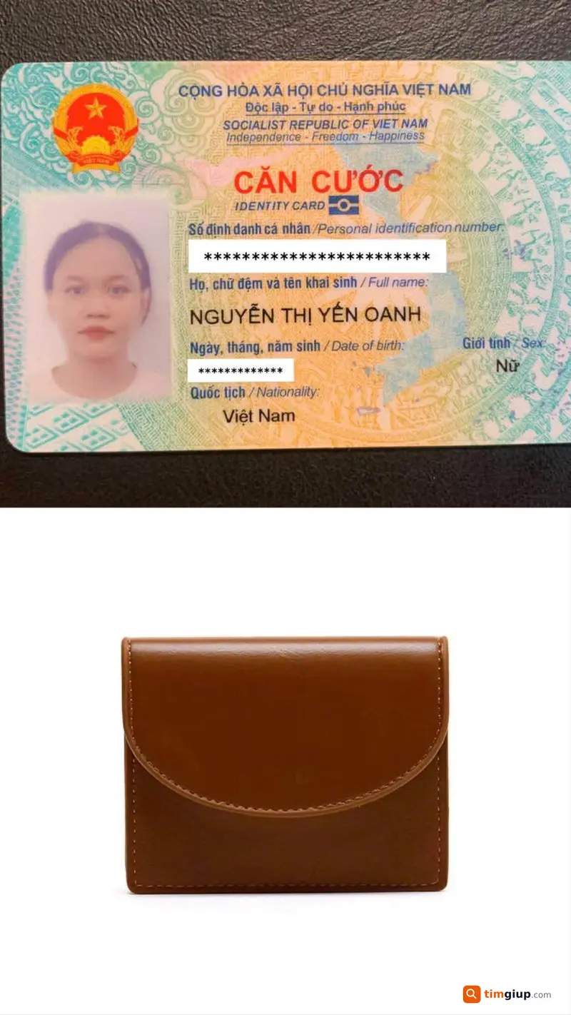 Tìm ví nâu chứa giấy tờ tên Nguyễn Thị Yến Oanh tại Tân Bình