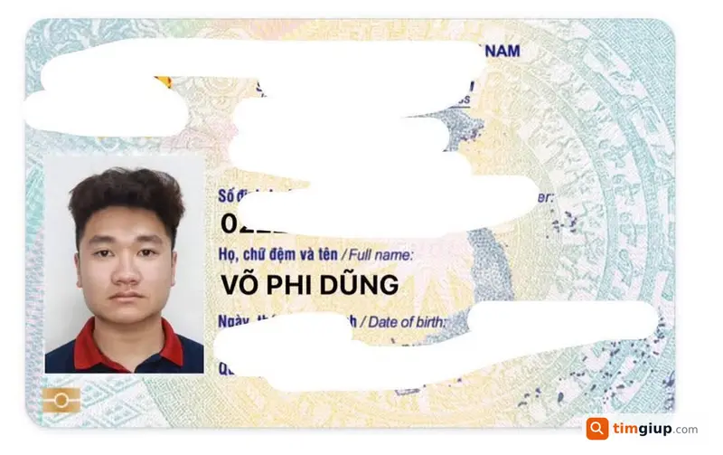 Tìm giấy tờ CCCD và bằng lái xe tên Võ Phi Dũng