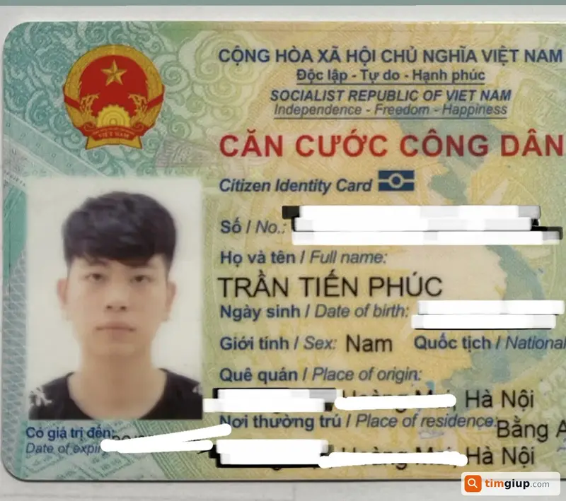 Tìm ví tiền màu đen tên Trần Tiến Phúc tại Hòa Bình