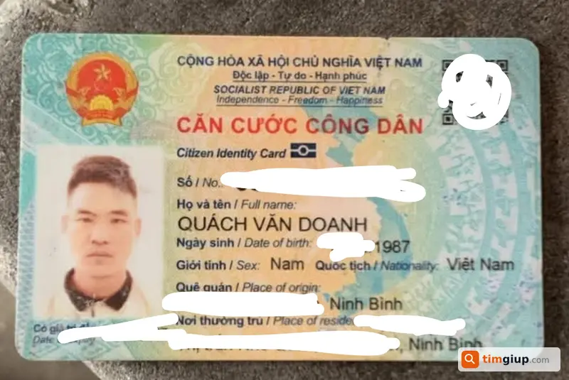Mất ví và giấy tờ mang tên Quách Văn Doanh