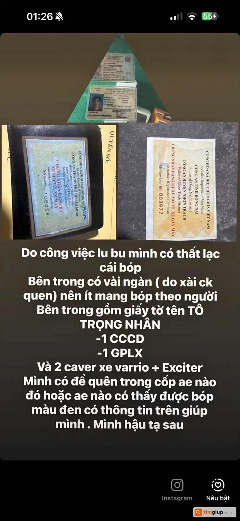 Tìm Ví Màu Đen Có Giấy Tờ Tên Tô Trọng Nhân Tại Q9