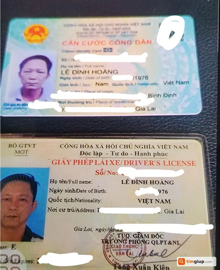Tìm ví và giấy tờ tùy thân của ông Lê Đình Hoàng tại TP.HCM