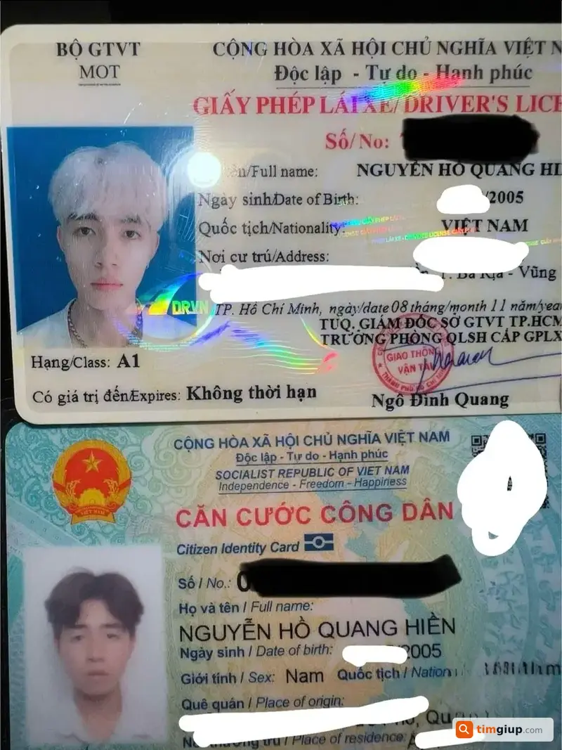 Tìm ví giấy tờ mang tên Nguyễn Hồ Quang Hiền tại TP.HCM