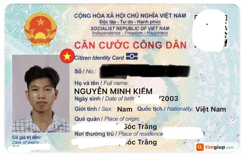 Tìm CCCD tên Nguyễn Minh Kiếm rơi tại Củ Chi, TP.HCM