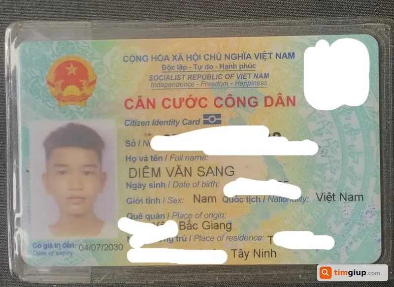 Tìm ví giấy tờ tên Diêm Văn Sang rơi tại Quận 7 TP.HCM