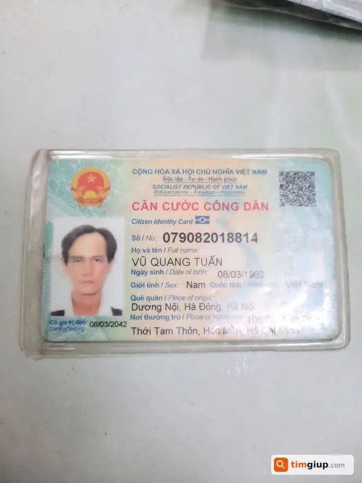Nhặt được giấy tờ CCCD tại đường Phạm Thị Giây, Hóc Môn
