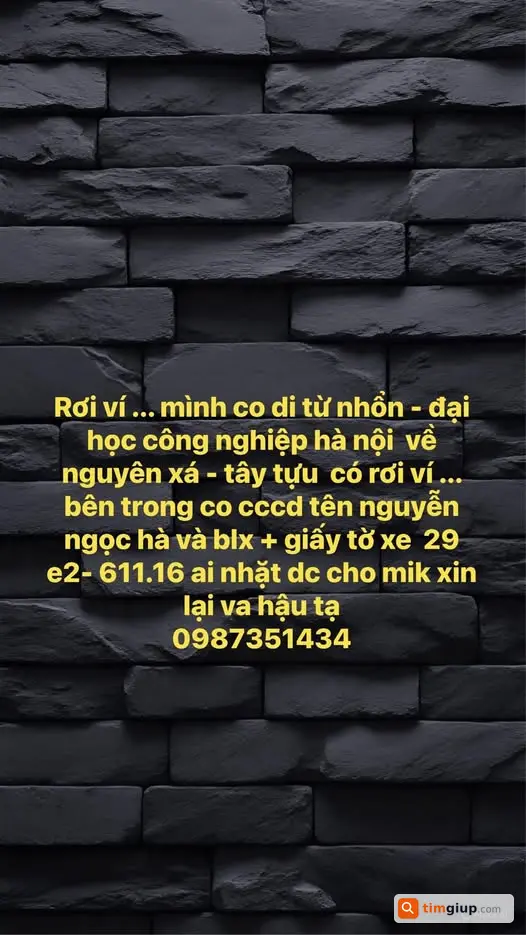 Liên hệ theo số điện thoại được cung cấp