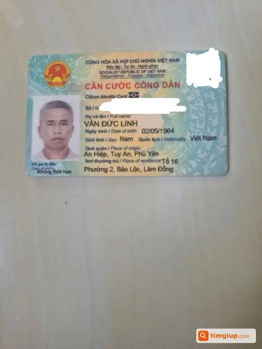 Đánh Rơi Ví Đen Kèm Cccd Văn Đức Linh Tại Tp.hcm