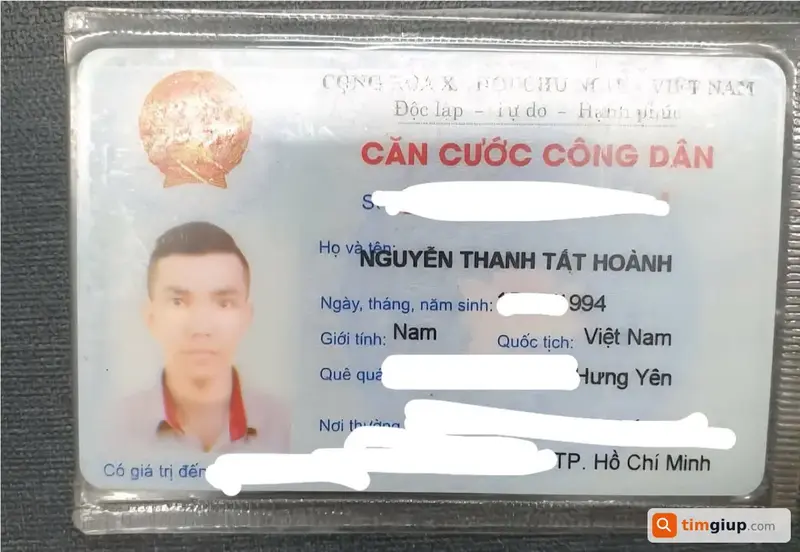 Tìm ví và giấy tờ tùy thân của anh Nguyễn Thanh Tất Hoành tại TP.HCM