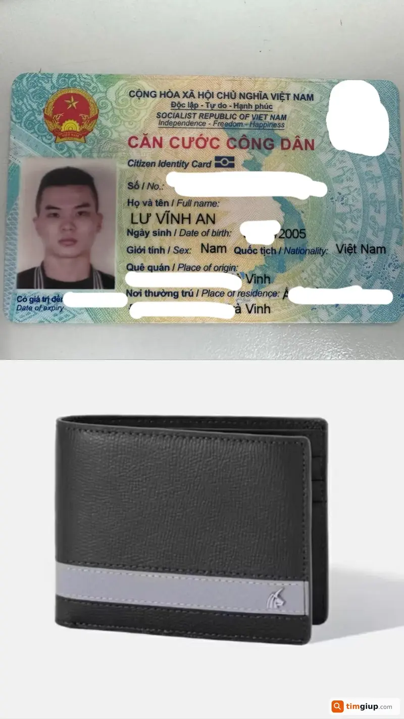 Tìm ví và giấy tờ tùy thân của bạn Lư Vĩnh An tại Quận 8, TP.HCM