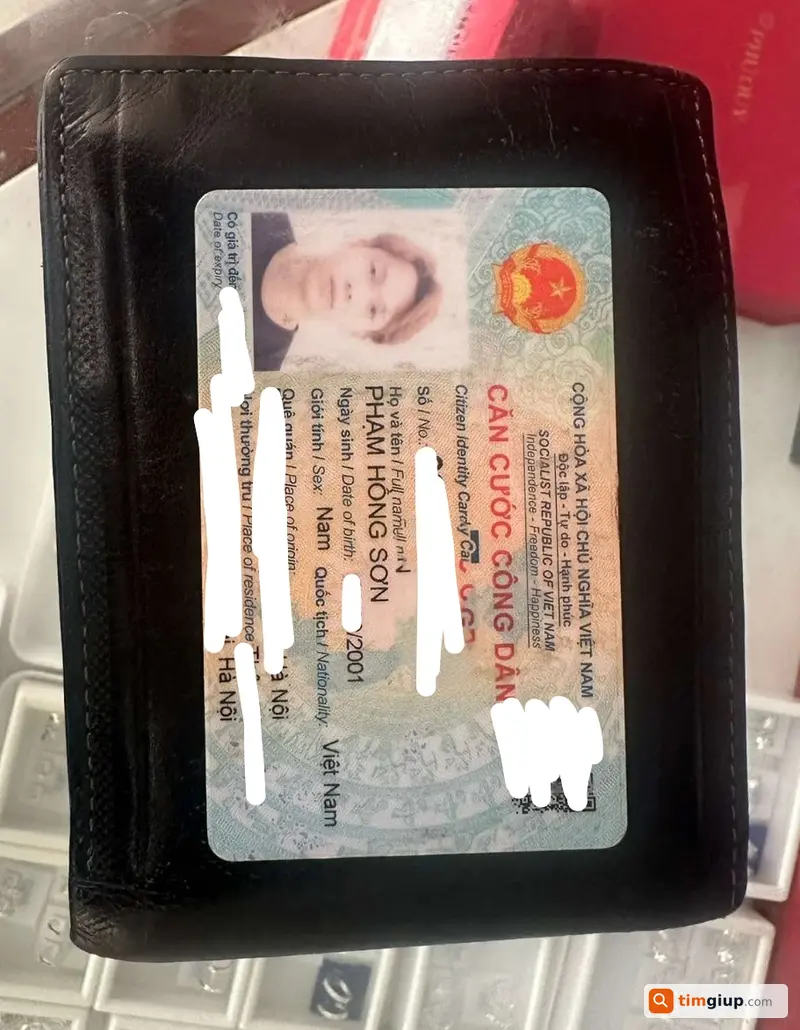 Tìm ví da đen chứa CCCD Phạm Hồng Sơn tại Thanh Oai Hà Nội