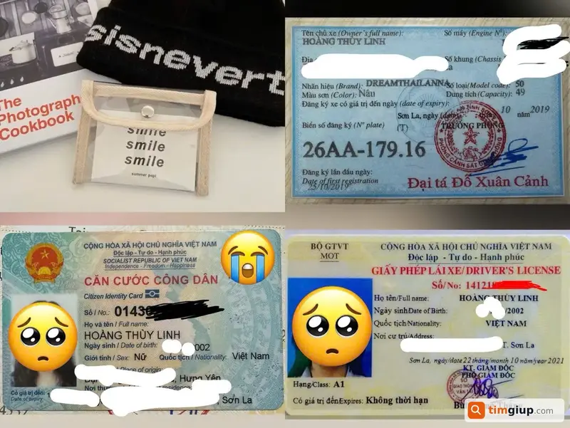 Tìm ví và giấy tờ tùy thân mang tên Hoàng Thuỳ Linh tại Quận Hoàng Mai, Hà Nội