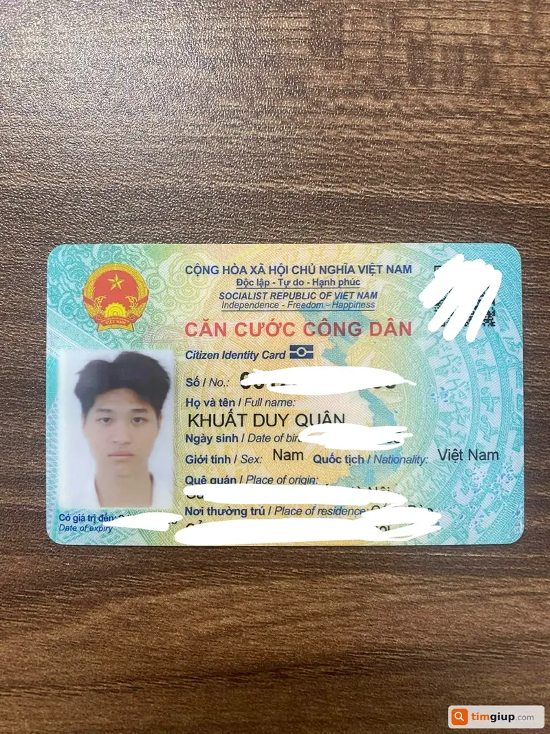 Tìm ví và giấy tờ tùy thân tên Khuất Duy Quân tại Hà Nội