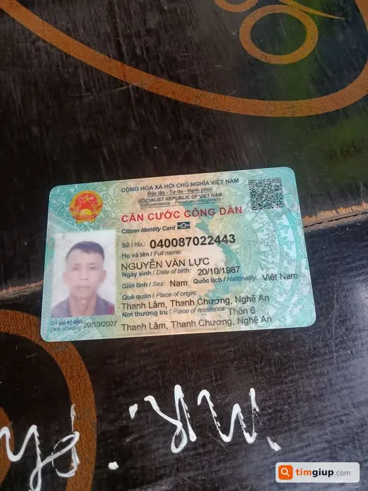 Tìm giấy tờ xe, CCCD và bằng lái xe tên Nguyễn Văn Lực