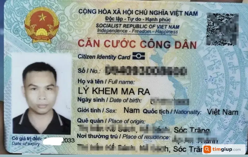 Tìm ví đánh rơi chứa CCCD tên Ly Khem Ma Ra tại TP. Hồ Chí Minh