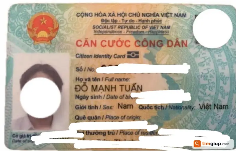 Tìm thẻ Căn cước công dân tên Đỗ Mạnh Tuấn (2007) tại Hải Phòng