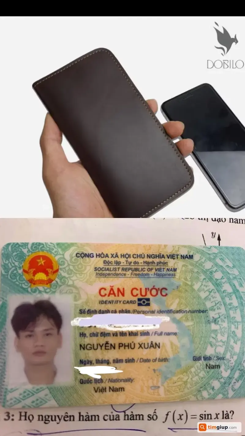 Tìm ví màu đen và giấy tờ tên Nguyễn Phú Xuân