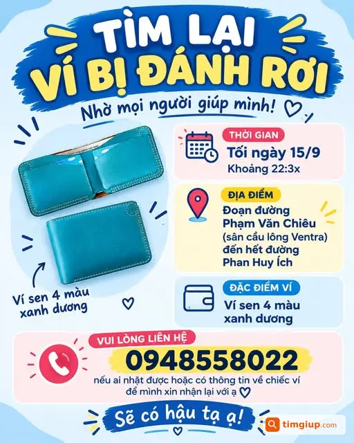 Ví Sen Xanh Dương Rơi Trên Đường Phạm Văn Chiêu
