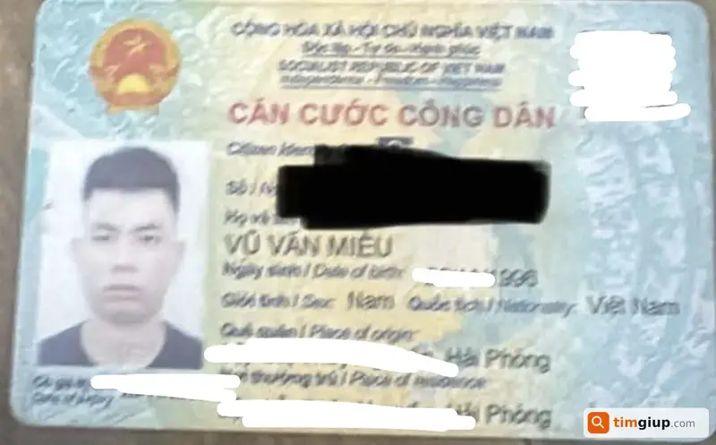 Tìm ví màu đen thất lạc của anh Vũ Văn Miều tại Bình Dương