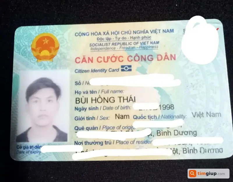 Tìm ví giấy tờ mang tên Bùi Hồng Thái tại Bình Dương