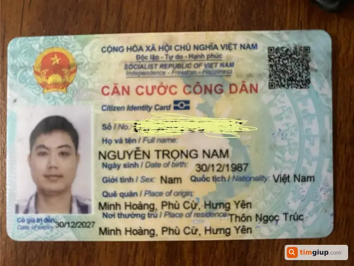 Mất ví có CCCD, GPLX và thẻ ATM tại đường Hưng Đạo - Ba Đông