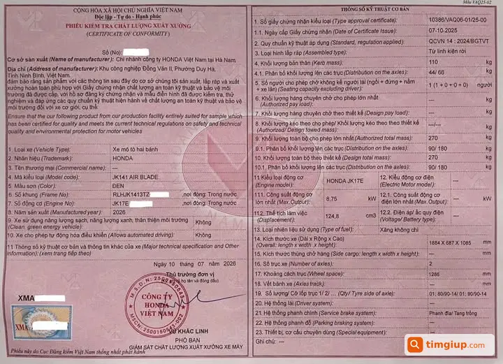 Giấy Tờ Xe Máy Sh Tên Tân Quốc Hùng Bị Đánh Rơi