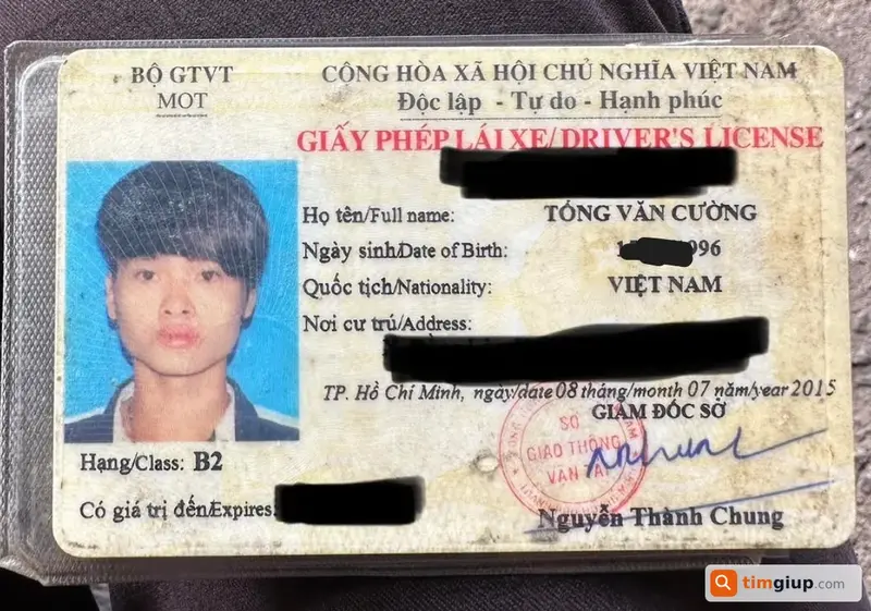 Tìm ví đánh rơi tên Tống Văn Cường tại TP.HCM