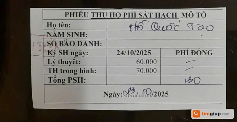 Tìm ví đánh rơi tên Hồ Quốc Tạo tại Cần Thơ