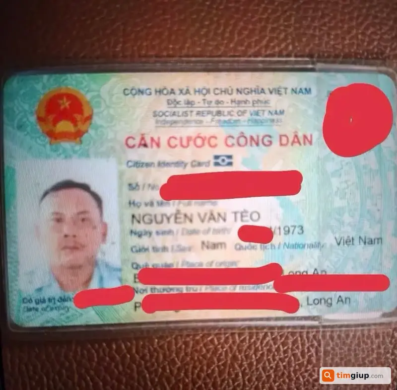 Rơi Giấy Tờ Tùy Thân Mang Tên Nguyễn Văn Tèo Ở Cần Giuộc