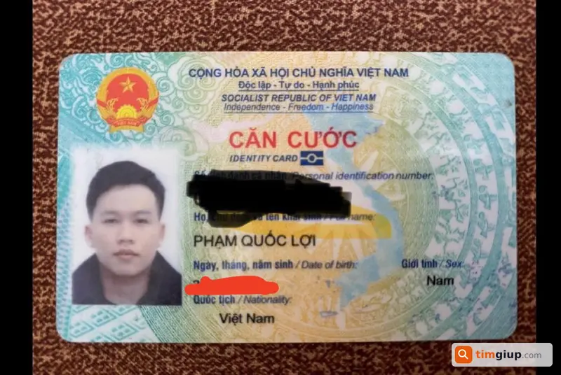 Tìm ví có CCCD tên Phạm Quốc Lợi tại Thuỷ An, Huế