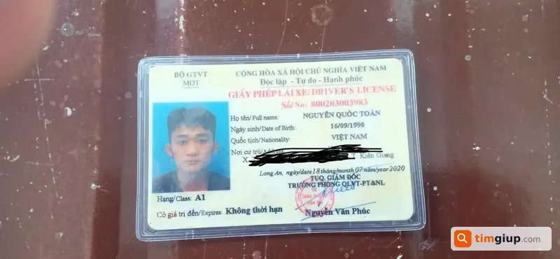 Tìm giấy phép lái xe thất lạc tại Thới Lai, Cần Thơ