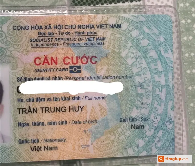 Ví Và Giấy Tờ Trần Trung Huy Thất Lạc Tại Quận 7, Tp.hcm