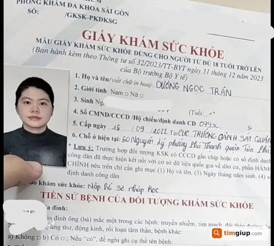 Tìm hồ sơ nhập học Dương Ngọc Trân bị mất tại TP.HCM