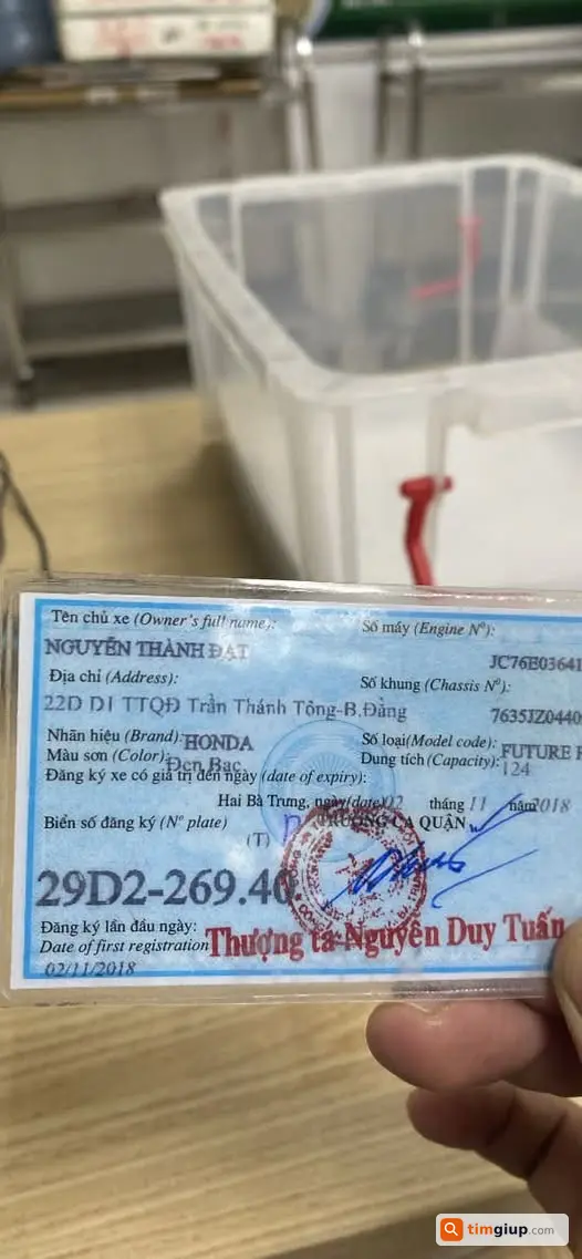 Nhặt Được Giấy Đăng Ký Xe Thất Lạc, Liên Hệ Nhận Lại